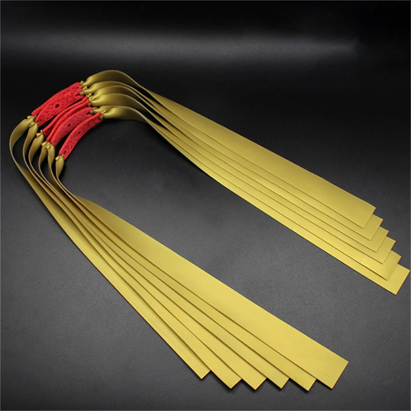 10Pcs Outdoor Slingshot Accessories Wide Flat Rubber Band Adjustable Folding Strap Leather Strap, Hunting Entertainment view 3