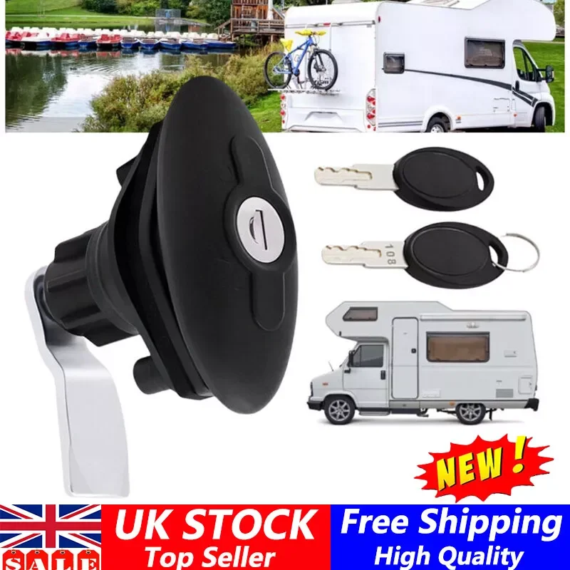 1Set Caravan Sts Zadi Oval Latch Door Lock Ellipse Model 2007 Black For Swift Elldis RV Camper Motorhome Car Accessories