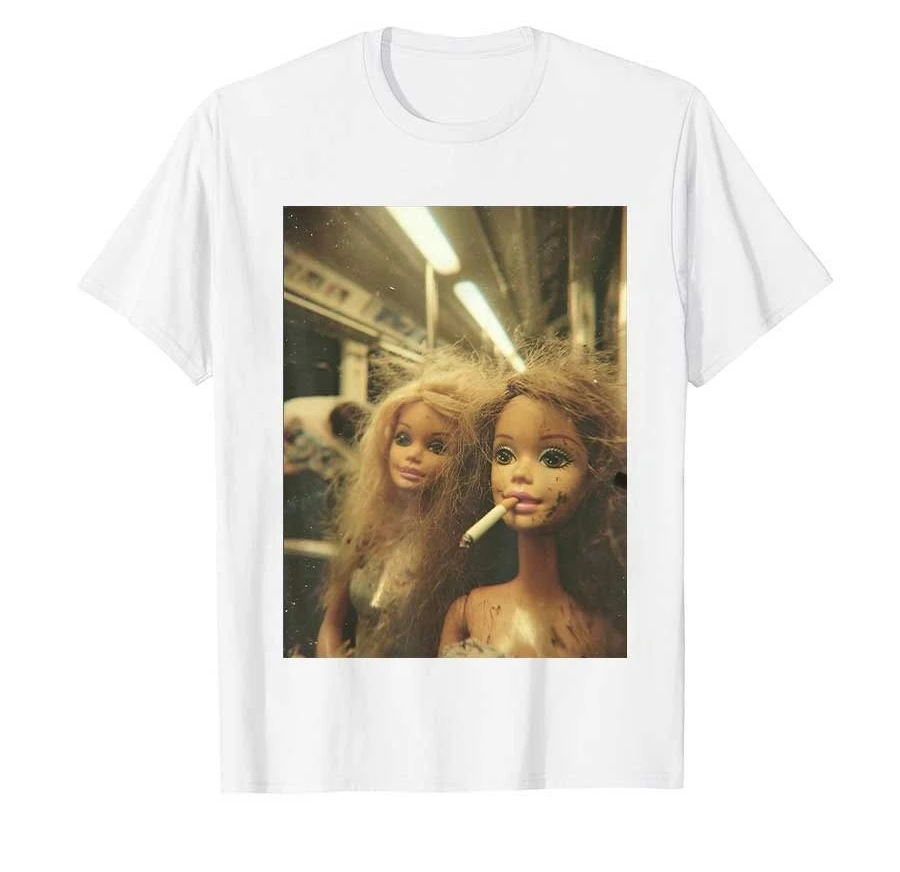 2026New Funny Disgusting Doll Face Meme Smoking Y2K Sarcastic Gift T-shirt for Men Women T Shirts Short Sleeve Tops