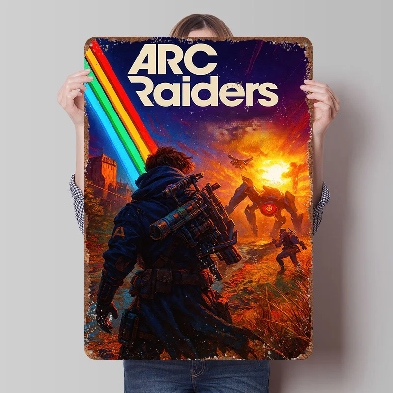 Arc Raiders Game Cover Printed Poster Customized Wall Art Retro Vintage Metal Tin Signs for Room Modern Home Decoration Luxury