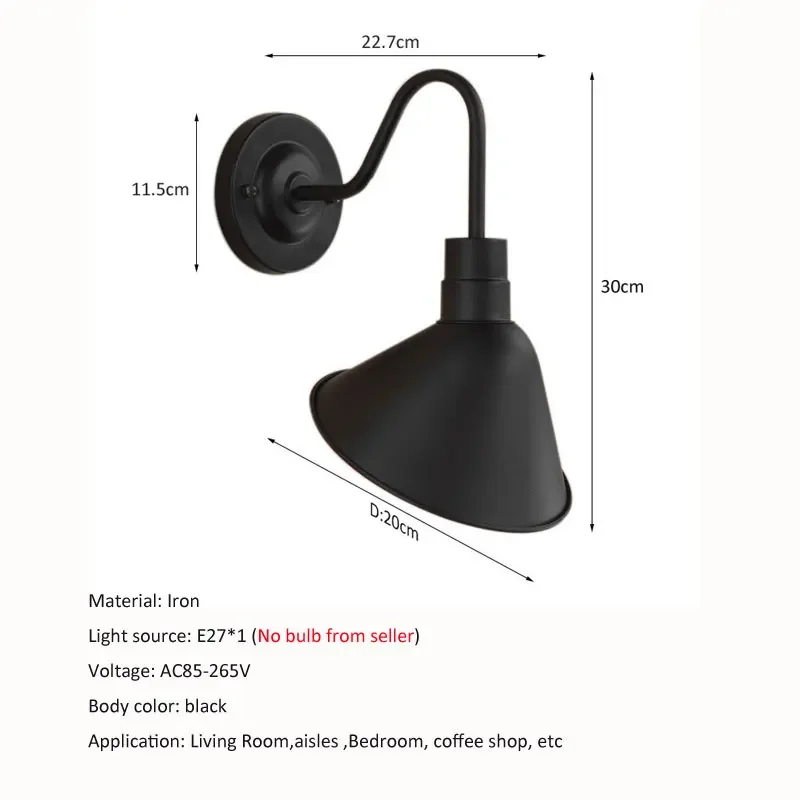 الأمريكية الرجعية الصناعية الحديد الجدار مصباح شخصية مطعم مقهى صالون حلاقة الممر الممر غرفة نوم السرير الإضاءة #3