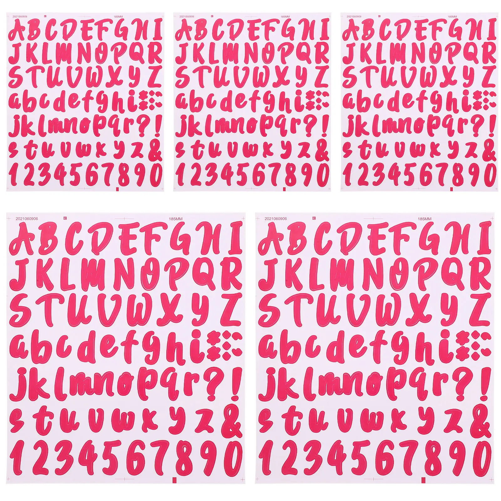 

5 Sheets Multi Purpose Letter Stickers Removable PVC Alphabet Decals for Mailbox Exterior Door Car Truck Home Office School Pool