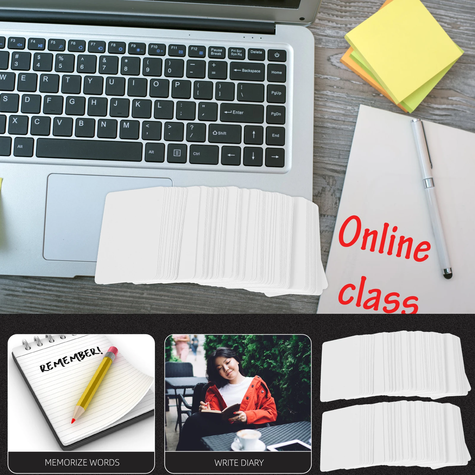 

3 Pcs Elegant Blank Cards Fine Workmanship Portable Word Cards Convenient Graffiti Multi-Function Note Cards