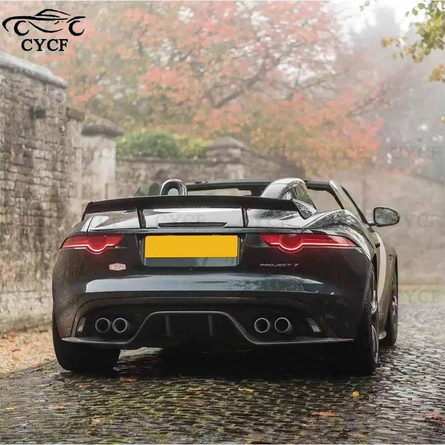 Carbon Fiber Rear Lip For Jaguar F-TYPE Diffuser Rear bumper diffuser Back Bumper Spoiler Upgrade body kit