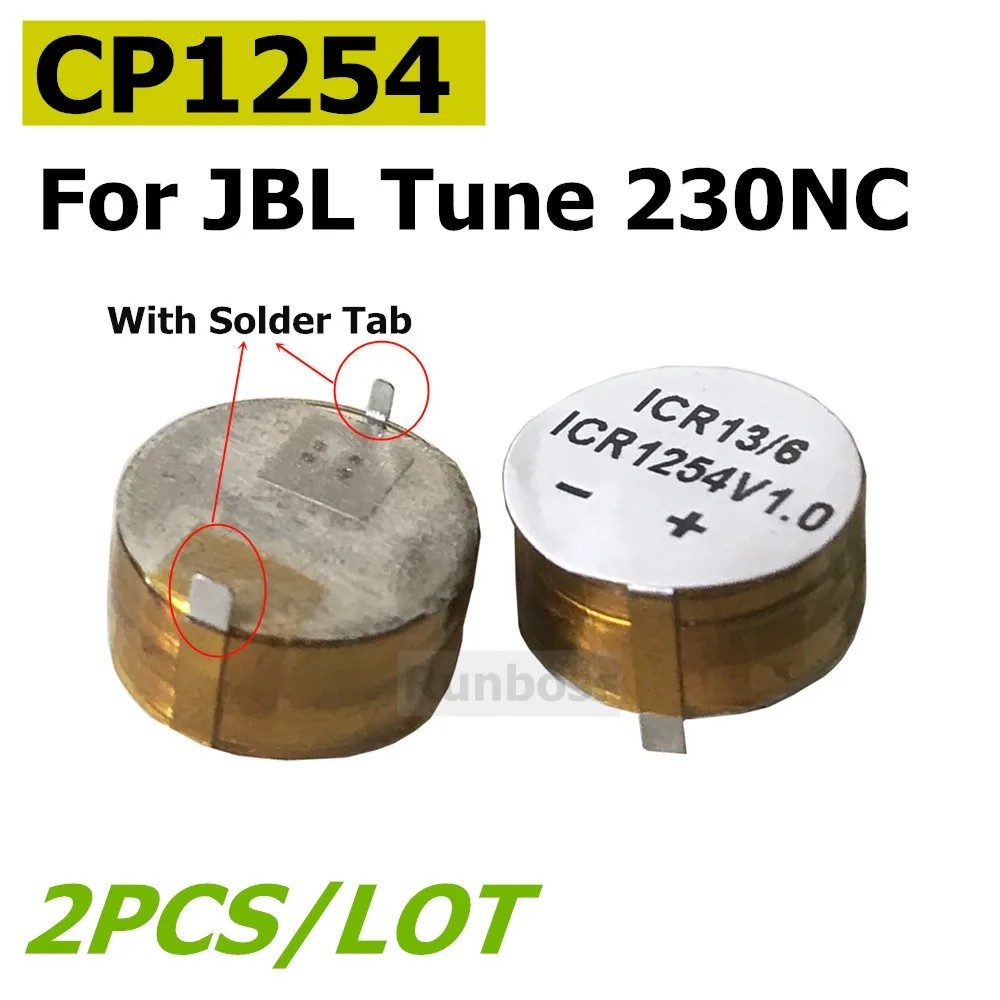 

2Pcs CP1254 3.7V 70mAh Headset Battery for JBL Tune 230NC 230 NC TUNE230NC, Tune FLEX TWS Earbuds Wireless Bluetooth Earphone