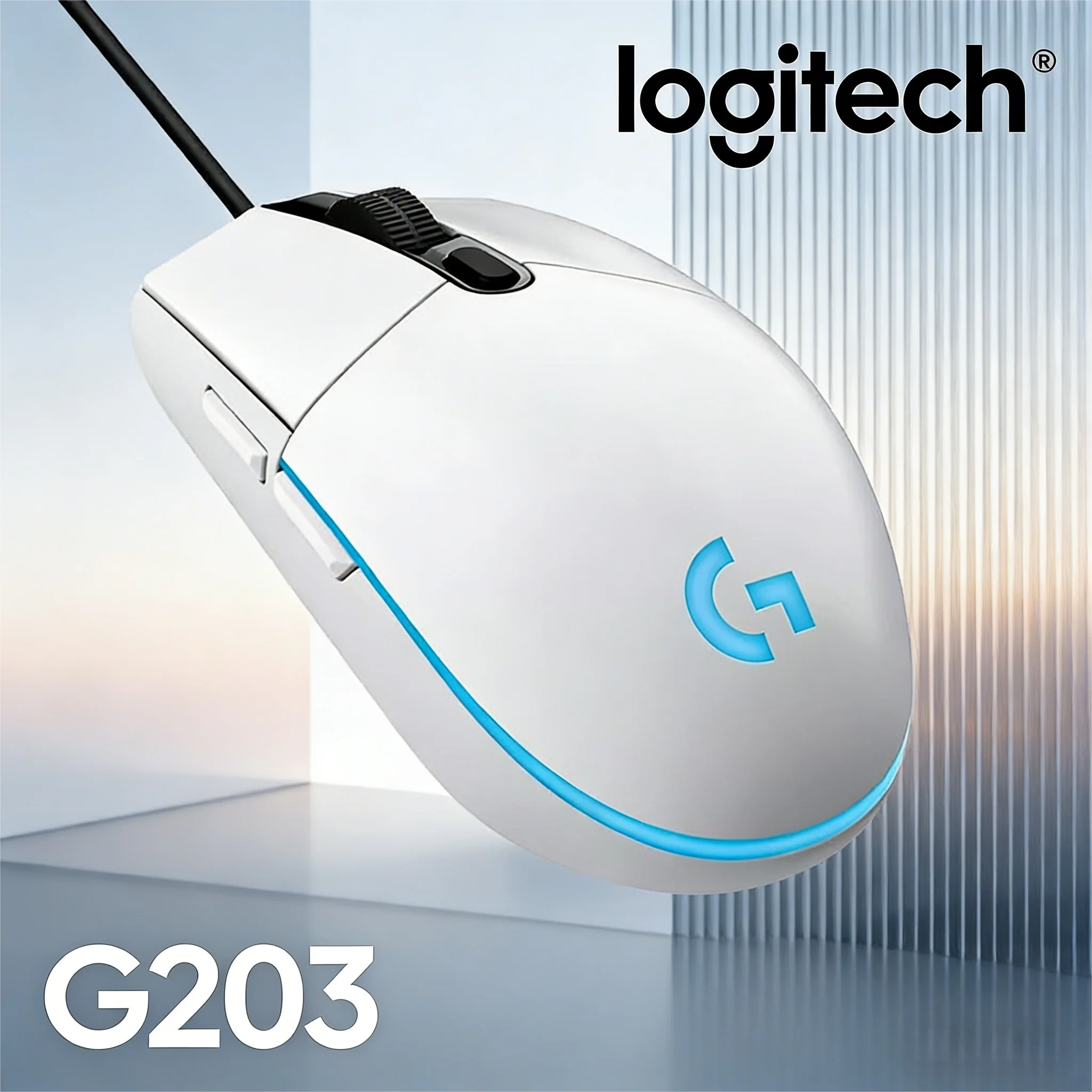 

Проводная игровая мышь G203 Logitech, цветной выбор, 6 программируемых кнопок, легкая для настольной настройки