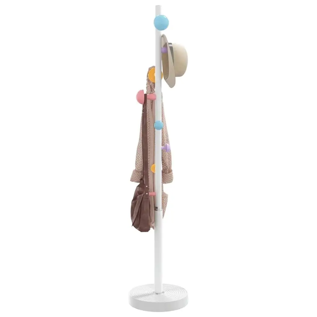 172 cm White Powder-Coated Iron Coat Rack - Stylish & Durable Storage Stand