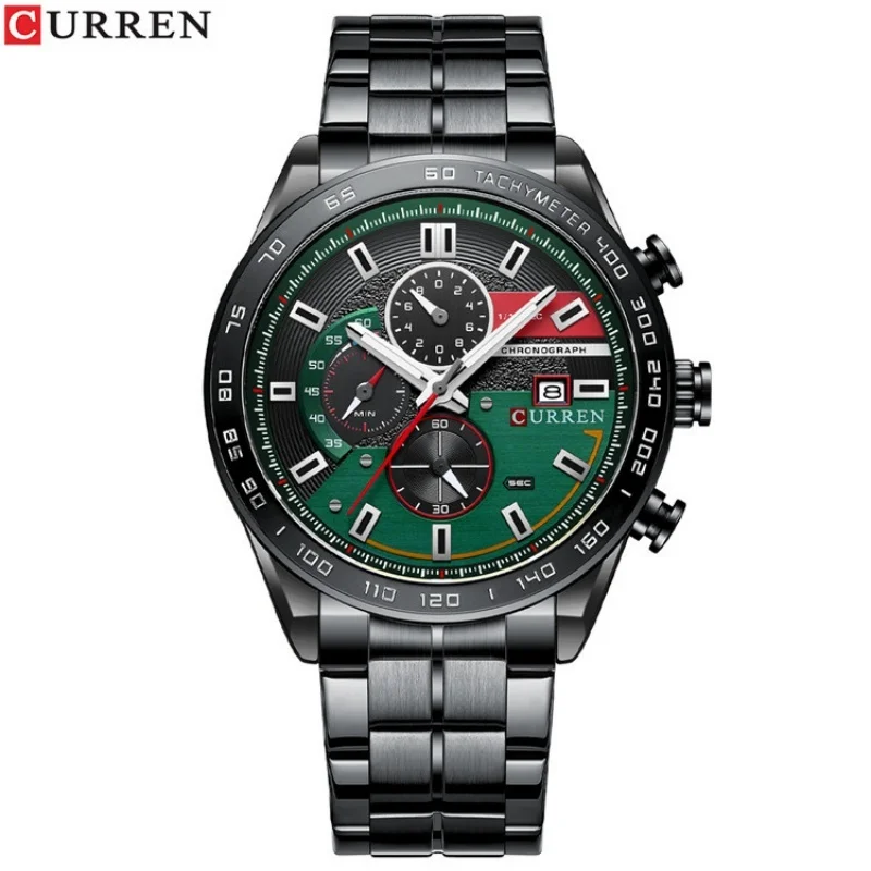 CURREN 8410 New Watch for Men Fashion Men Watches Quartz Chronograph Wristwatches Stainless Steel Band Clock Male Watches