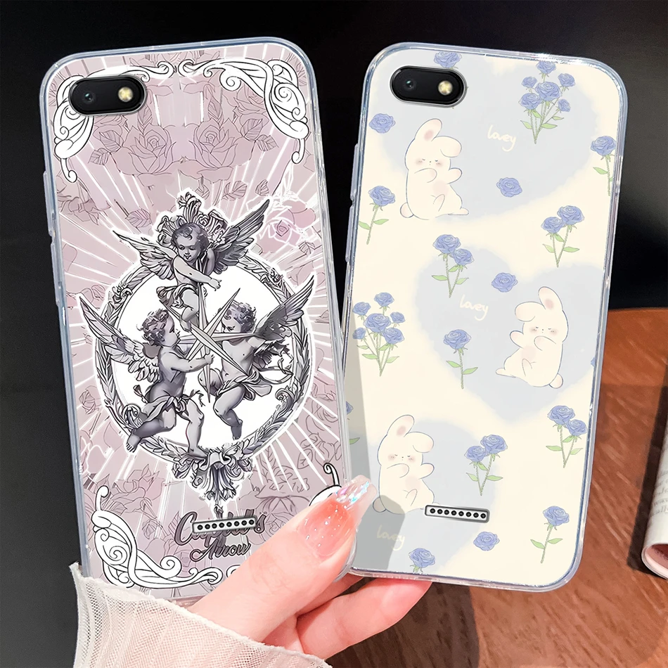 ل Redmi 6A 6 Pro 7A 8A 9A 9AT 9i جراب هاتف جميل الكرتون لينة بولي TPU الشفاف سيليكون الوفير خفيفة الوزن مكافحة قطرة الإسكان