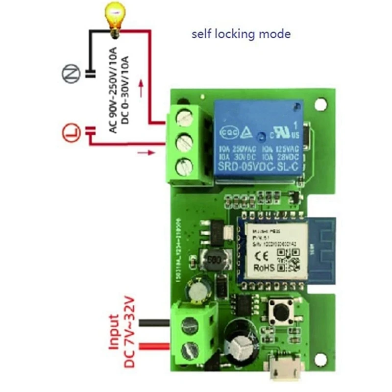 ترقية! 2X 1CH RF الذكية التبديل 7-32 فولت التيار المتناوب تيار مستمر واي فاي تويا التحكم عن بعد 433 مفتاح الإضاءة 10A Rele التتابع الذاتي قفل الانترلوك