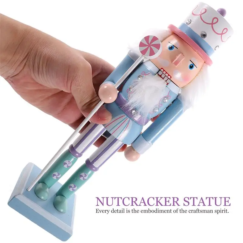Nutcracker Christmas Soldier Ornament Centerpieces Bookshelf Tabletop Soldiers Xmas Figure Table Walnut Holiday Statue Wooden image 4