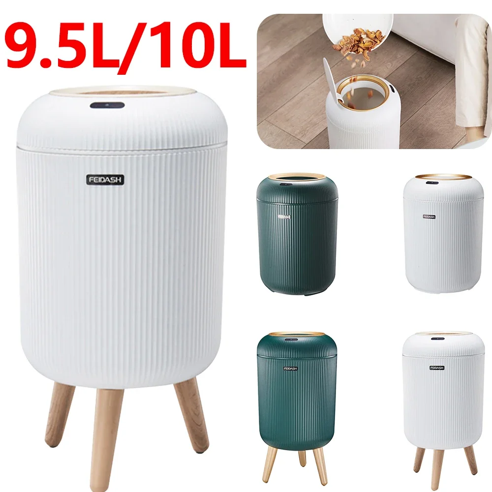 9.5L/10L Smart Dustbin Non-slip Footbed Automatic Sensor Wastebasket Trash Can Dispenser with Lid for Home Kitchen Trash Bin