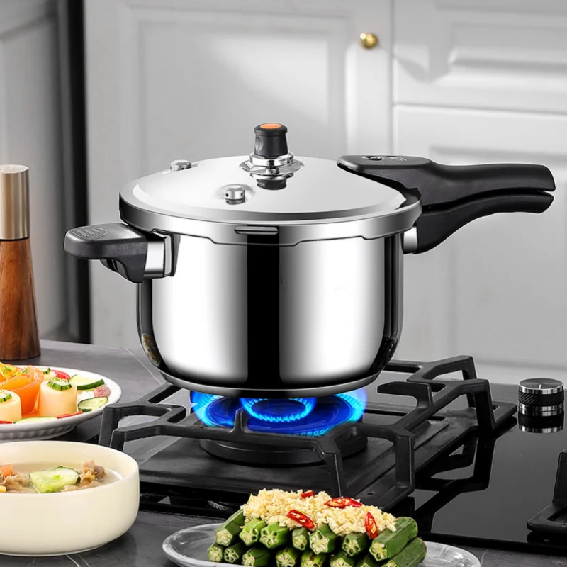 Pressure Cooker Stainless Steel Explosion Proof Multifunctional with Safety Valve 80KPA Security Handle Pressure Cooking Pot