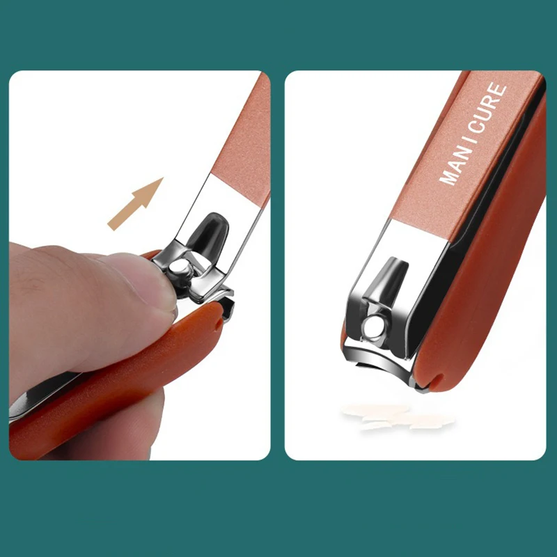 5Pcs/Set Portable Universal Nail Clippers Glass File Earpick Household Professional Stainless Steel Utility Pedicure Nail Tools