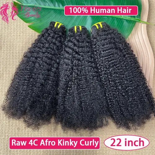 Extensiones de cabello humano rizado Afro Yiwigs 4C, extensiones de tejido rizado virgen 100% sin procesar, extensiones de cabello humano