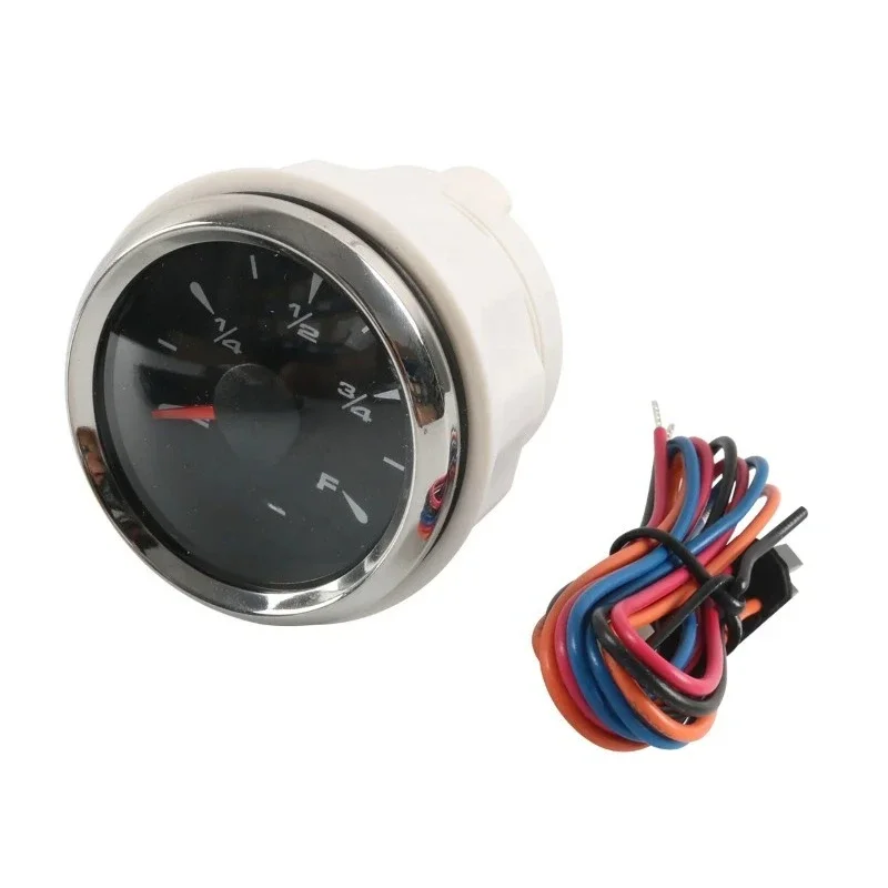 2-Inch 52mm 9-32V Pointer Fuel Tank Level Gauge Gauge Indicator 33-240ohm with Sensor Kit Waterproof - Black