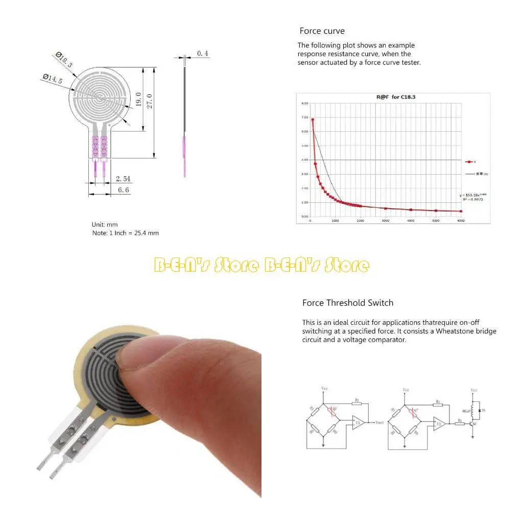 

Y1AD Высокоточный датчик силы RP-C18.3-ST Гибкий тонкопленочный интеллектуальный датчик давления