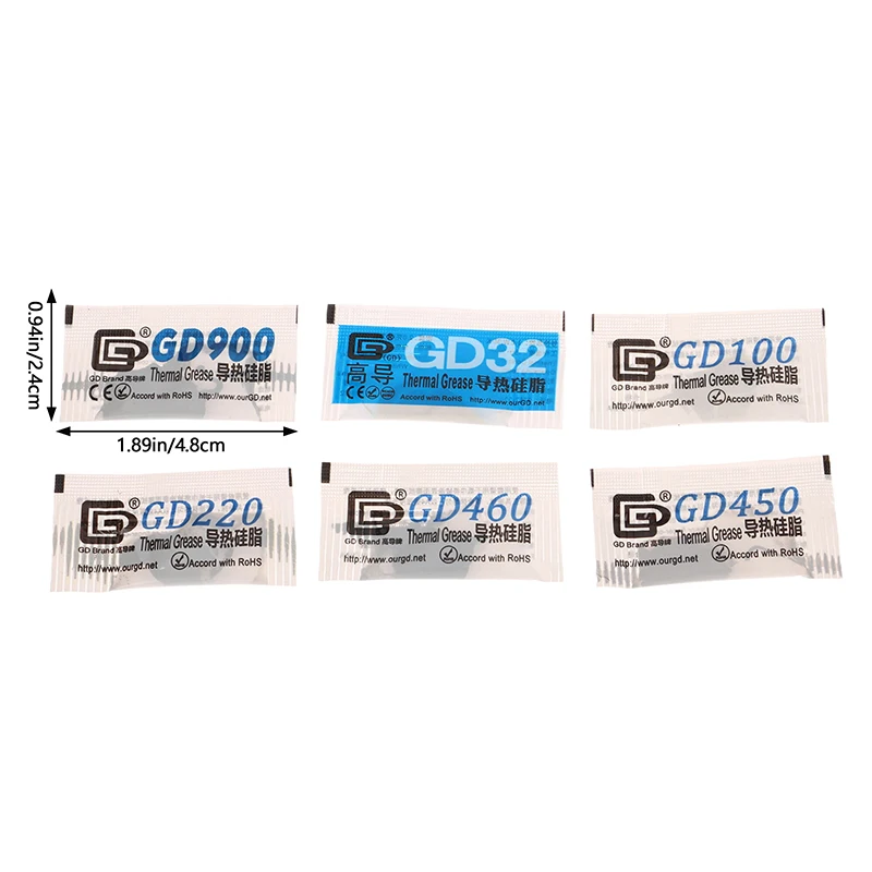 10 Uds grasa térmica para P1S A1 Mini pasta térmica GD32 GD100 GD220 GD450 GD460 GD900 para piezas de impresora 3D