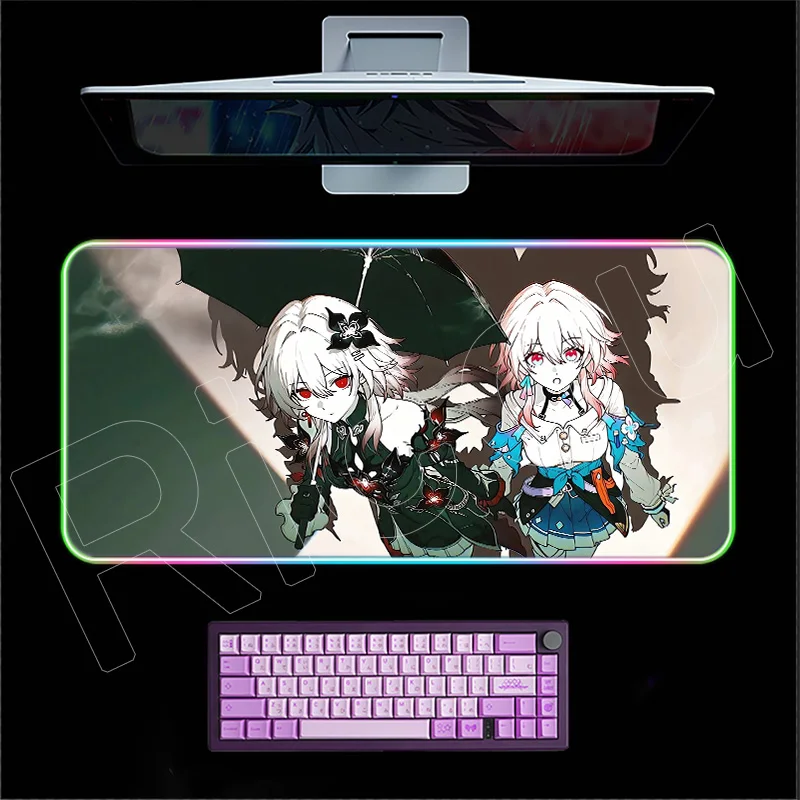

Evernight RGB Mouse Pad Desk Office Accessories Pc Cabinet Keyboard Xxl Gaming Mats HD Print Honkai Star Rail Computer Mouse Pa
