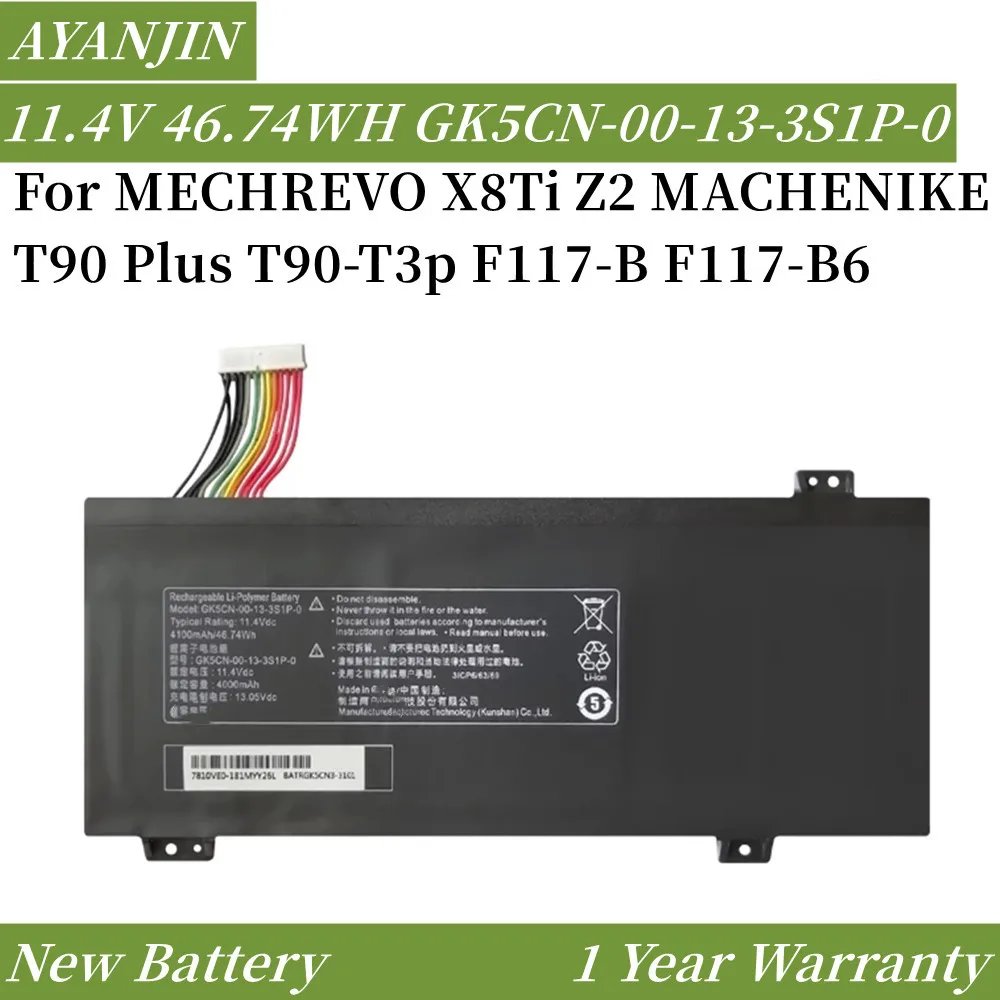 

GK5CN-00-13-3S1P-0 11.4V 4100mAh Battery For MECHREVO X8Ti Z2 MACHENIKE T90 Plus T90-T3p F117-B F117-B6 GK5CN GK5CN4Z GK7CN6Z