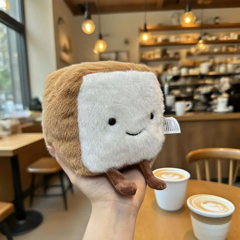 11*11 cm Pluche Toast Speelgoed Kawaii Geel Voedsel Gevulde Pluche Cartoon Speelgoed voor Jongens Meisjes Kerst Verjaardagscadeautjes