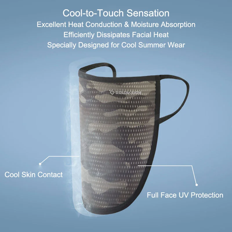 Atmungsaktive Anti-Staub-Gesichtsmaske aus Eisseide, Outdoor-Sport, UV-Schutz, Herren, Radfahren, Camping, Wandern, Sonnenschutz und kühlende Gesichtsbedeckung