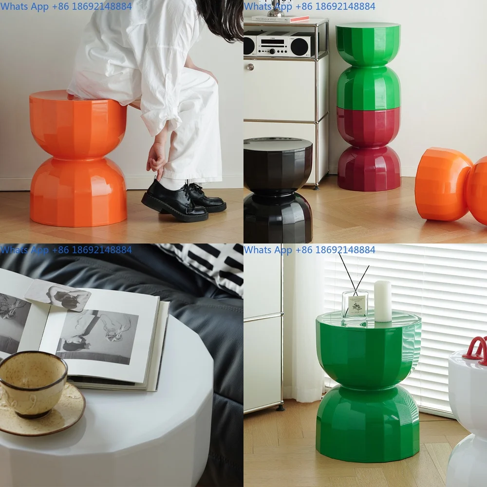 

Nordic Style Creative Hourglass Side Table Small Space Living Room Coffee Table Entryway Bench for Home Use Minimalist