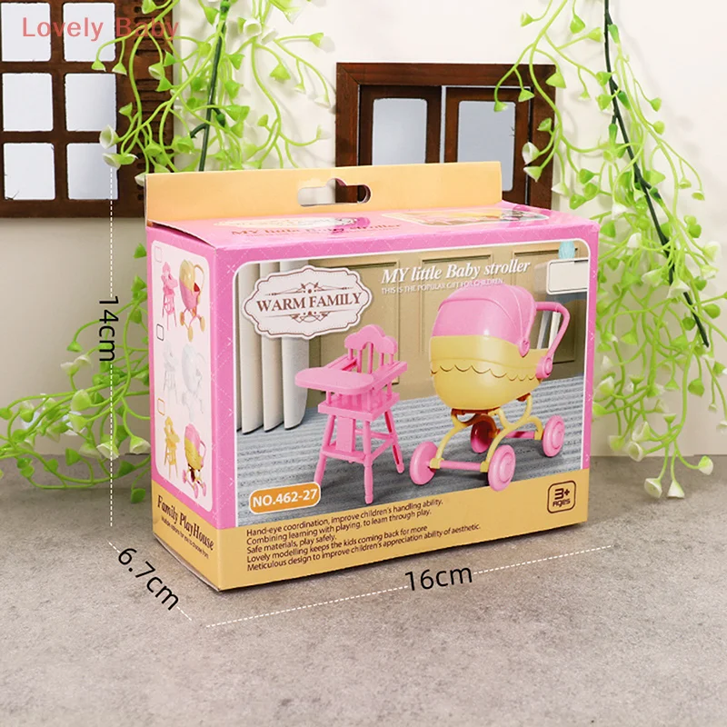 

1 Set Mini Baby For Doll Stroller Trolle Children's Dining Tables Toy Dollhouse Simulation Pushchair Dollhouse Accesorries
