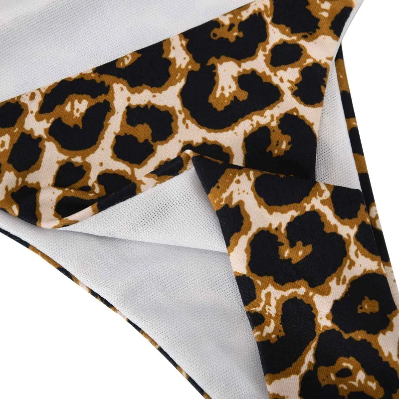 Leopard Bikinis Sets Womens Hanging Neck Tie Sexy Swimsuit Female Swimwears Swimming Suit Hot Summer Women's Swim Trunks 2024