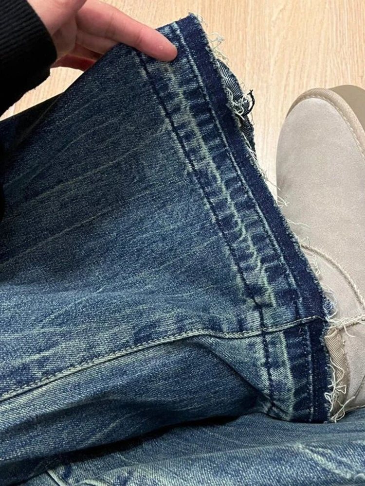 

Американские ретро джинсы-колокольчики с высокой талией, женские XS50, маленький размер, свободные утягивающие широкие длинные брюки, джинсовые синие