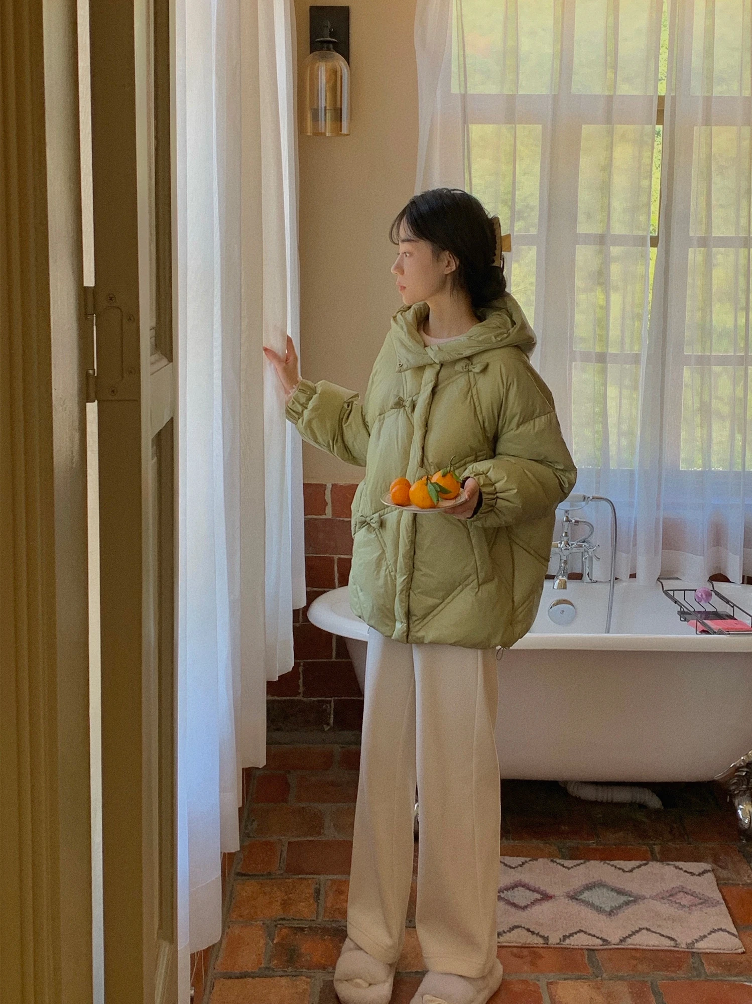 

Милый белый пуховик Du down Puffer Jaet с наполнителем 90% пуха, женское зимнее пальто Cry Choux Pastry Sle с дизайном в виде узлов