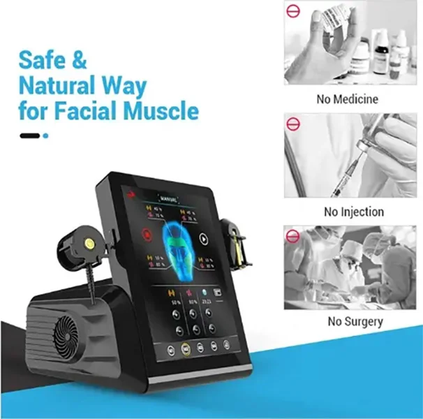 منتج جديد آلة تحفيز عضلات الوجه لشد الوجه آلة شد الوجه المغناطيسية وإزالة التجاعيد ومكافحة الشيخوخة