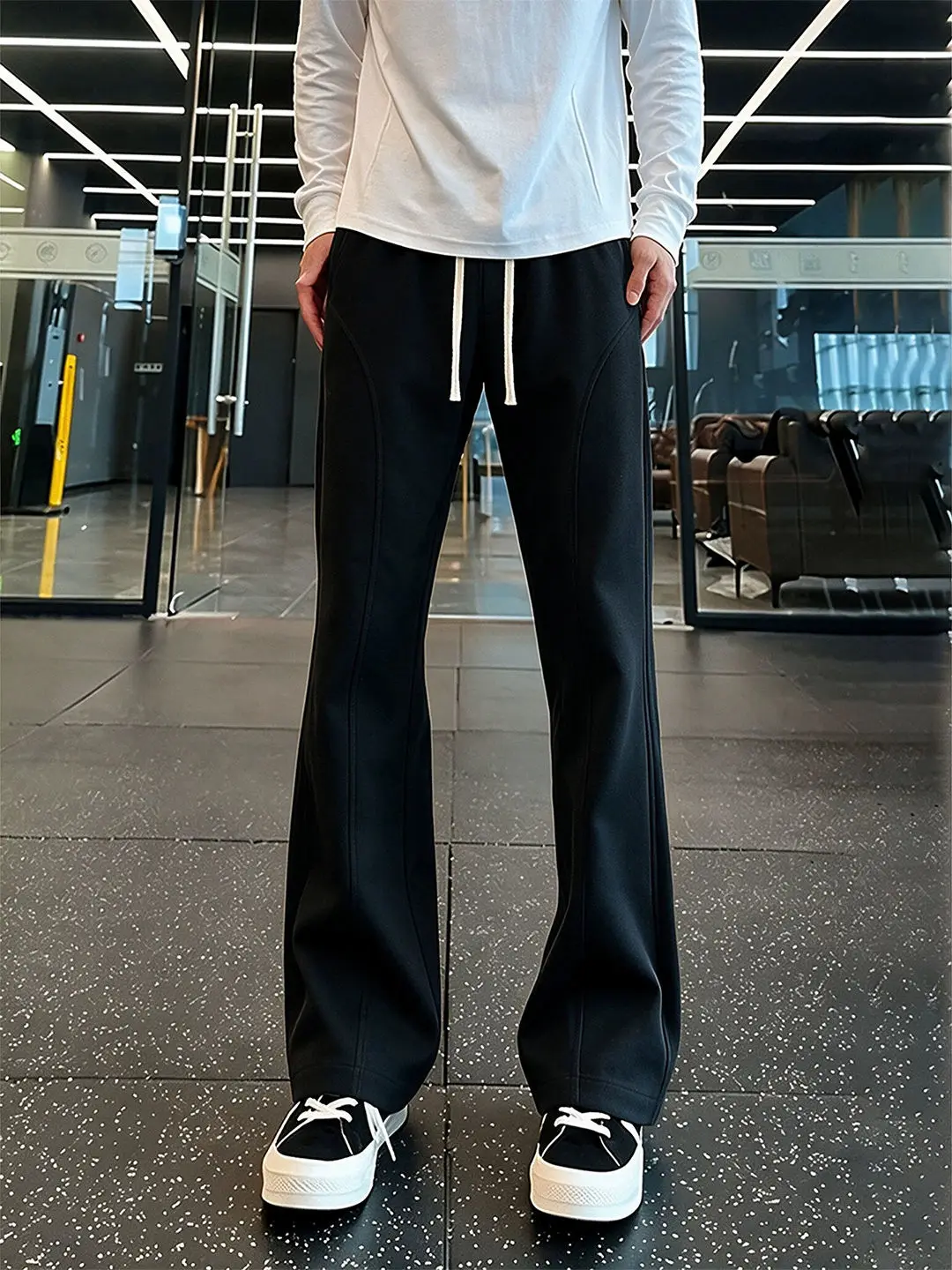American Style Loose Fit Straight Leg Pants Men's Autumn Casual Trousers CleanFit Micro Flare Pants Knife Cut Youthful Vitality - view 3