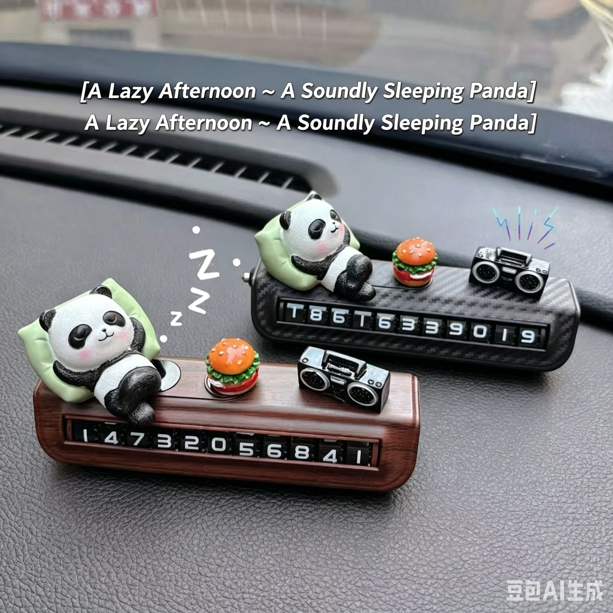 Niedlicher Panda-Autotelefonhalter, Temporäres Parkzeichen, Chinesischer Stil Armaturenbrett-Dekoration, Kreatives Geschenk für Männer und Frauen – Detail 2