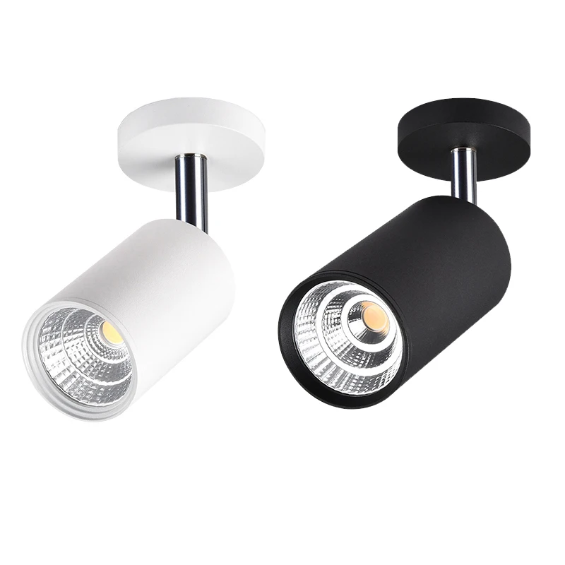 7W/10W/12W LED COB Ceiling Light Dimmable/N Living Room Picture Spotlight Rotatable Indoor Lamp Fixture Black/White shell