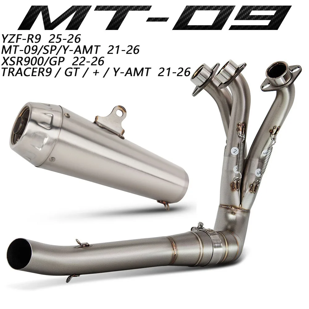 YZF-R9 Exhaust Full System Header pipe Muffler kit For Yamaha YZF-R9 MT-09/SP/Y-AMT FZ09 XSR900 XSR900GP Tracer9/GT/+ 2021-2026