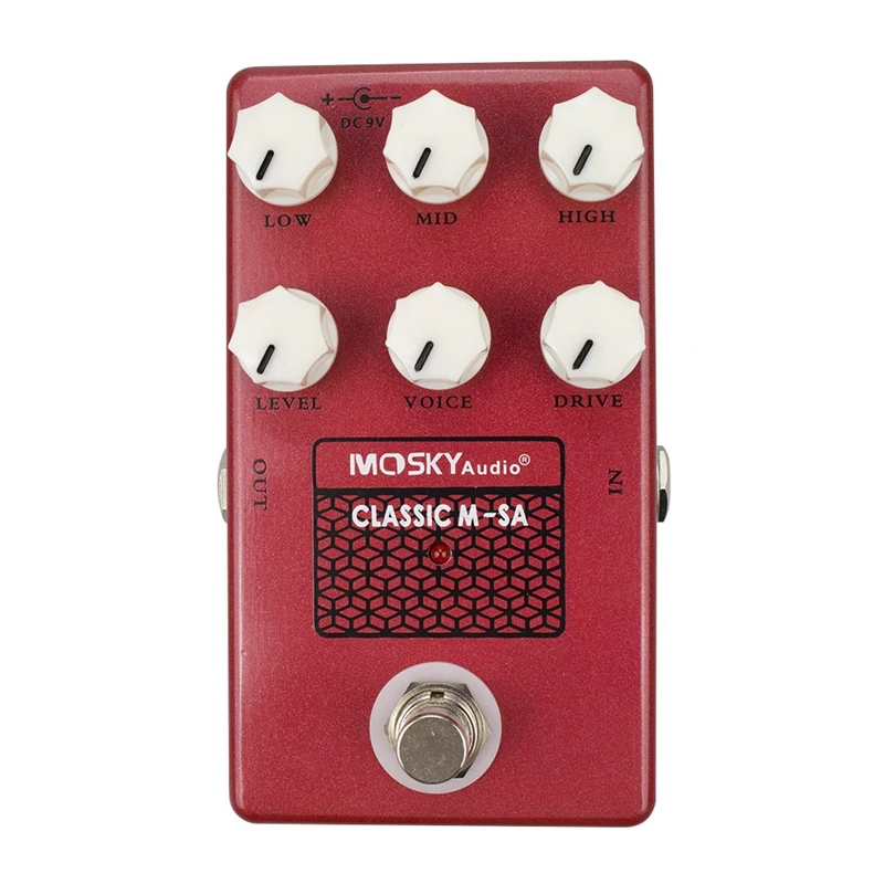 Moskyaudio M-Sa Speaker Guitar Tuner Pedal Guitar Effect Pedal classic Simulation Drive Voice Level Low High Mid Guitar Parts