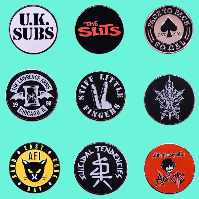 A Variety Of Classic Pop Rock Band Badge Music Album Hard Enamel Metal Pin Clothing Hat Decorate Accessories Philharmonic Gift