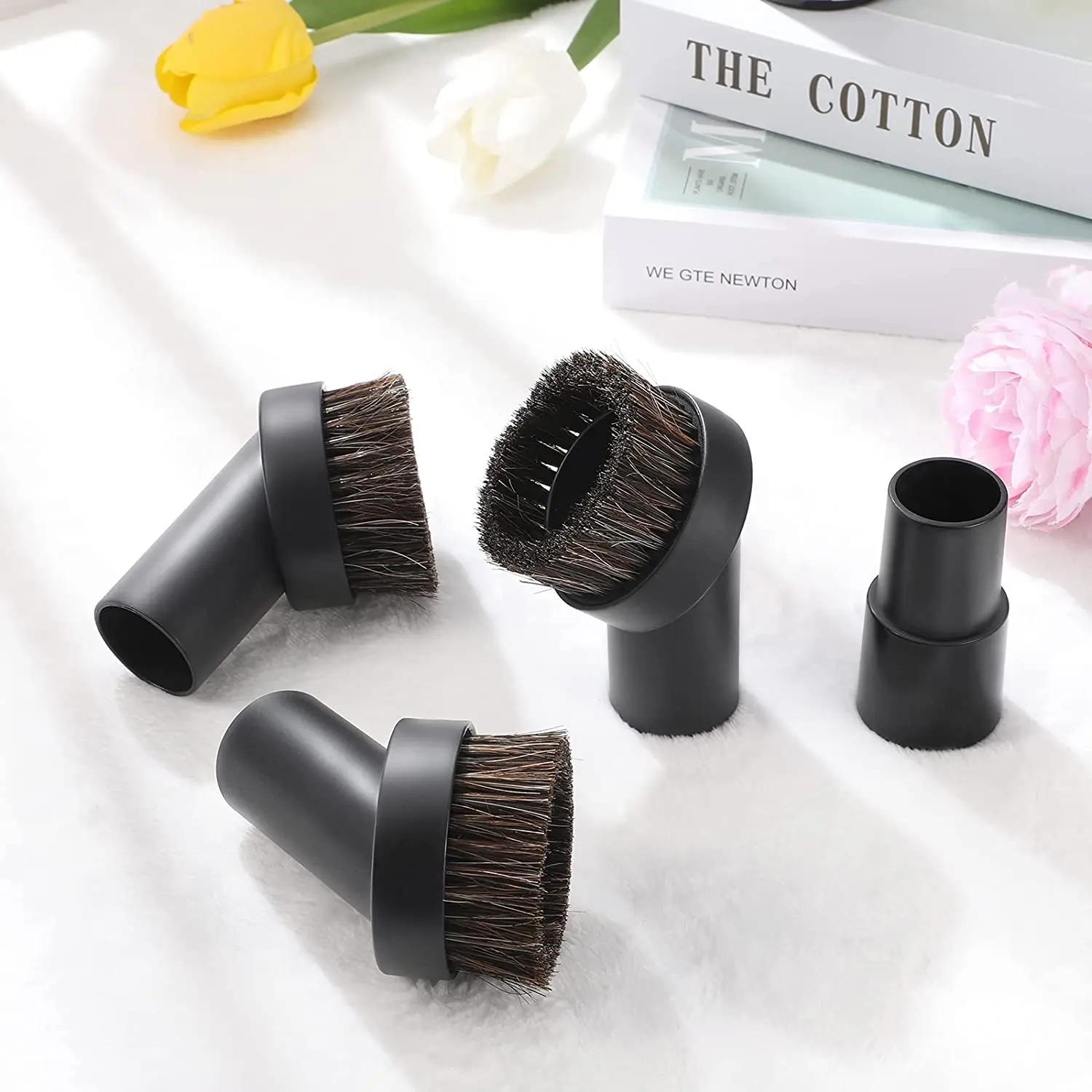 Włos koński okrągły szczotka do kurzu włos koński ssawka ssawka z 1-1/4 do 1-3/8 Cal złączka do węża