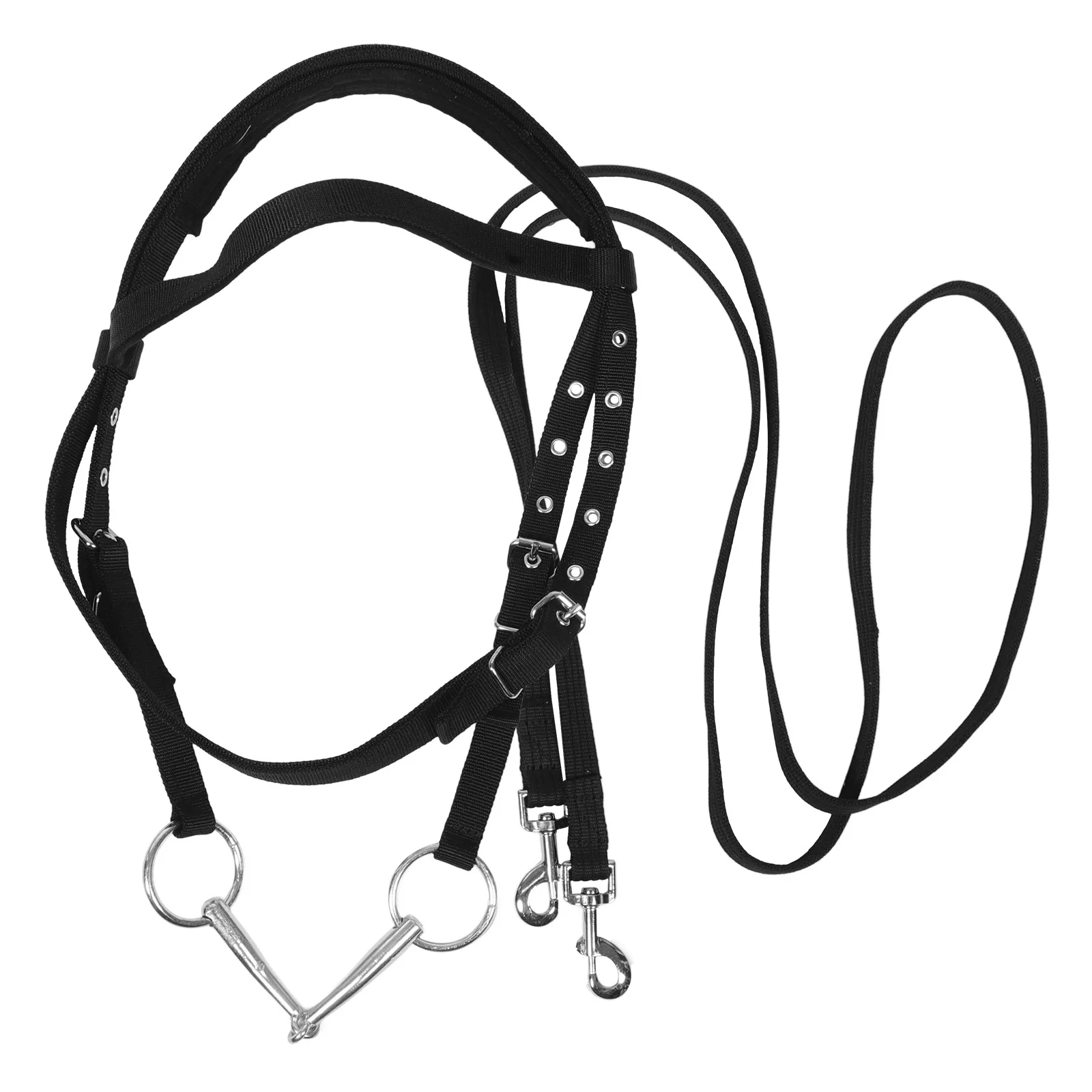 

Large Nylon Rope Halter Durable No-Bite Training Bitless Bridle Rein Equestrian Riding Gear Horse Tack Western