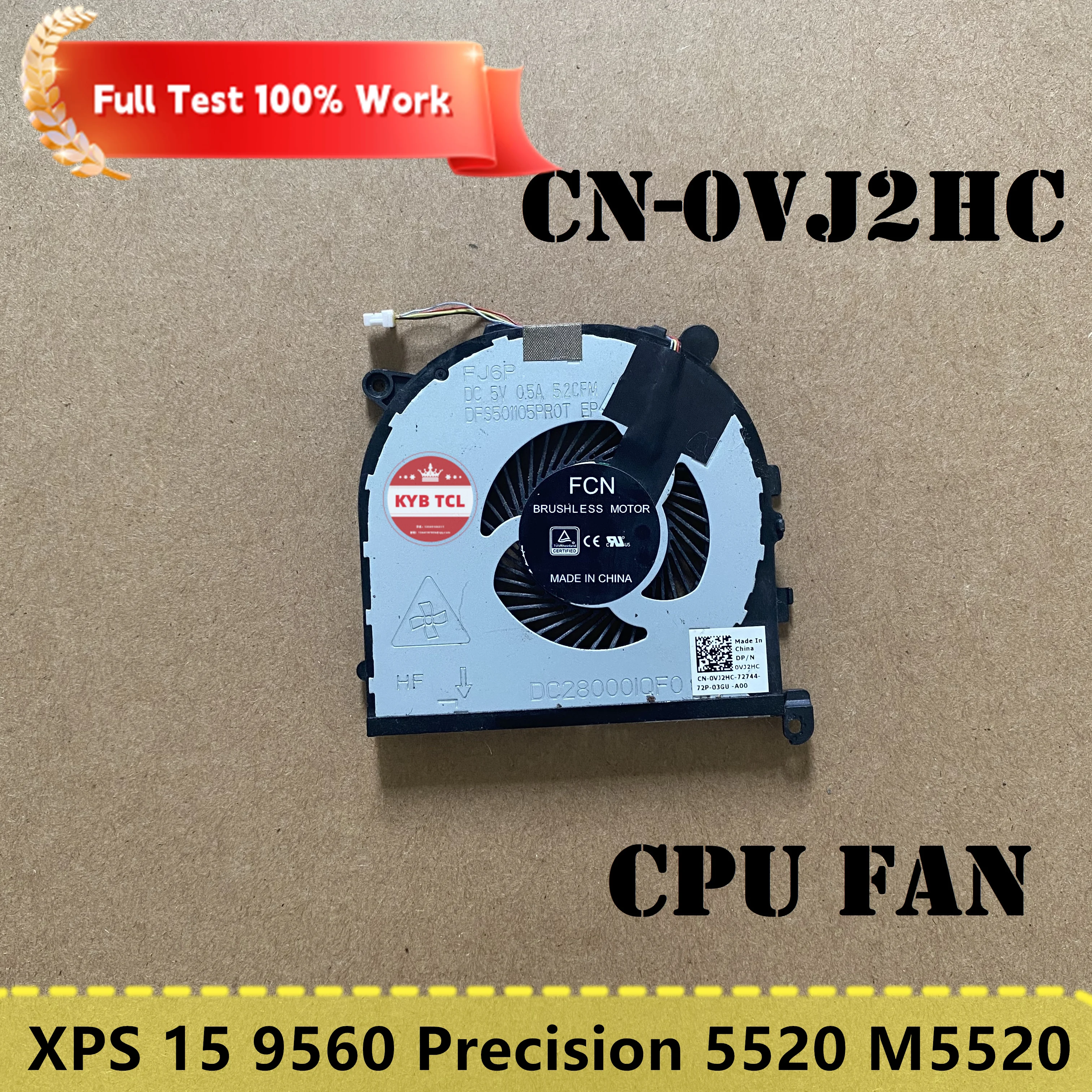 For Dell XPS 15 9560 Precision 5520 M5520 Laptop CPU Or GPU Cooling Fan DC28000IPF0 0TK9J1 TK9J1 CN-0VJ2HC 0VJ2HC VJ2HC