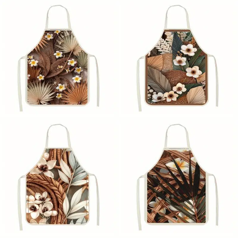 

Floral & Leafy Apron Linen apron, suitable for kitchen cooking, parent-child interaction, painting and other scenarios