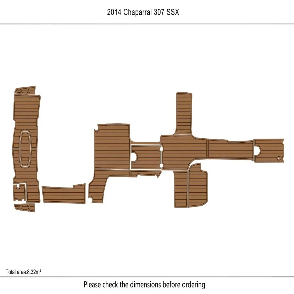 

2014 Chaparral 307 SSX cockpit & Swim Platform 1/4" 6mm EVA Teak deck floor SeaDek MarineMat Gatorstep Style Self Adhesive