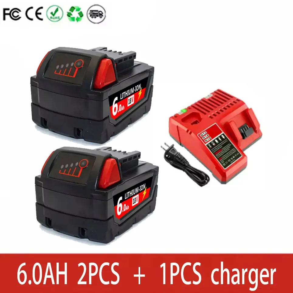 2026 Neues Modell für Milwaukee M18 18V 6.0AH M18 -1815-1850 2646-20-21CT für Milwaukee 18650 Werkzeug Wiederaufladbare Lithium-Batterie – Detail 11