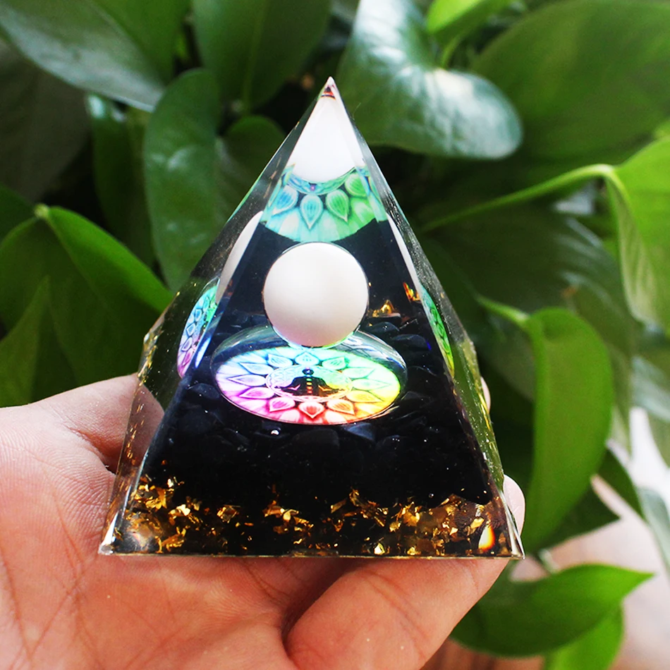 Cristales de pirámide de orgonita, piedra Natural, generador de energía, curación, Reiki, Chakra, adornos de meditación, manualidades, decoración de