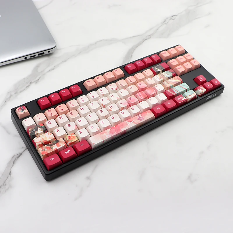 XDA Sakura antique keycap PBT hot sublimation 108 keys, suitable for 61 87104 108, etc