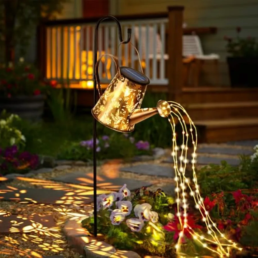 Solar Lights Outdoor Decor, Perfect Gardening Gift for Mom Women Grandma, Thoughtful Birthday Present, Hanging Lanterns Waterin