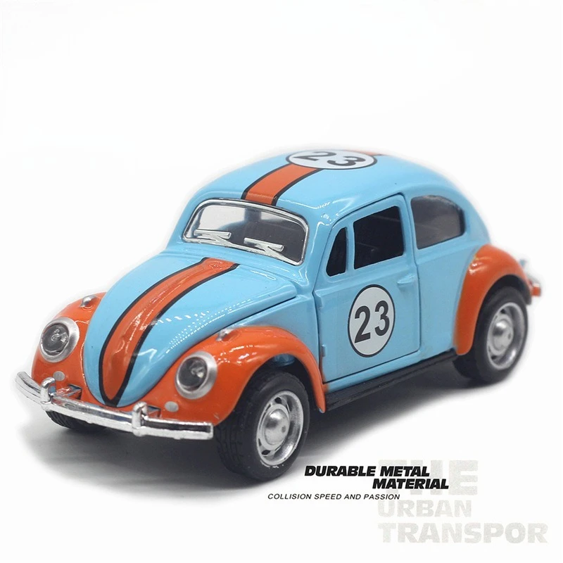 1:32合金製ビートル塗装済みレーシングクラシックカーモデル、プルバック式ドア、カーモデル、アマゾンで人気販売中