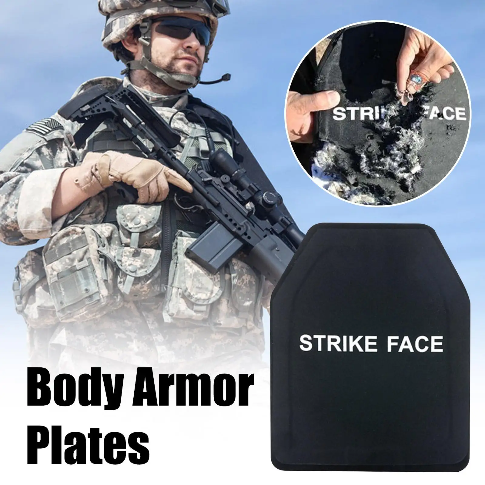 

NIJ III grade pure PE board 25X30CM 3-level board tactical insertion board backpack deck defense shield self-defense