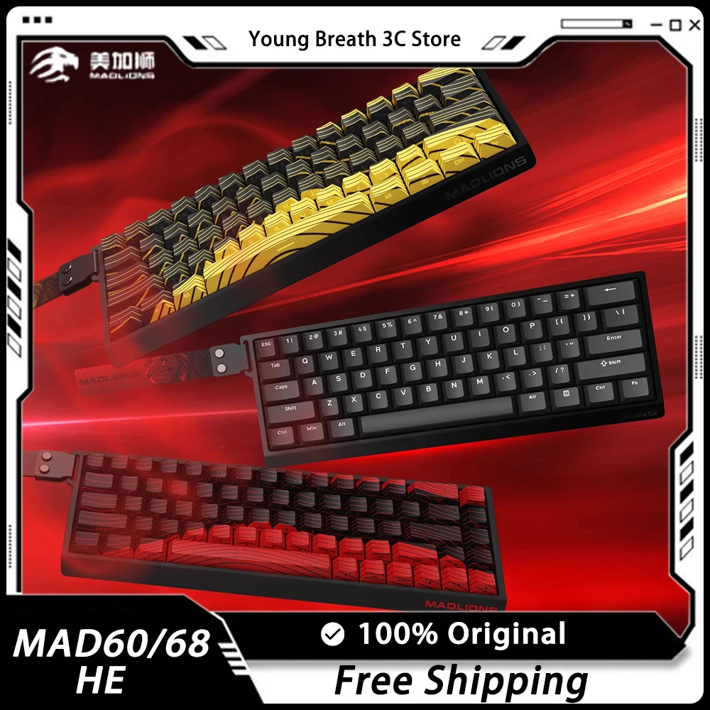 

Madlions MAD60/68 HE Magnetic Switch Keyboard Hot Swap 61/68 Key Wired Esports Gaming Office Mechanical Keyboard Customized Gift